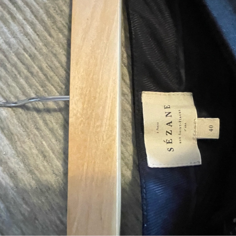 Sézane Dan Trousers | Hemmed Black Wool Blend Wide Leg Pants | Size 40 (US 8) - Picture 5 of 9